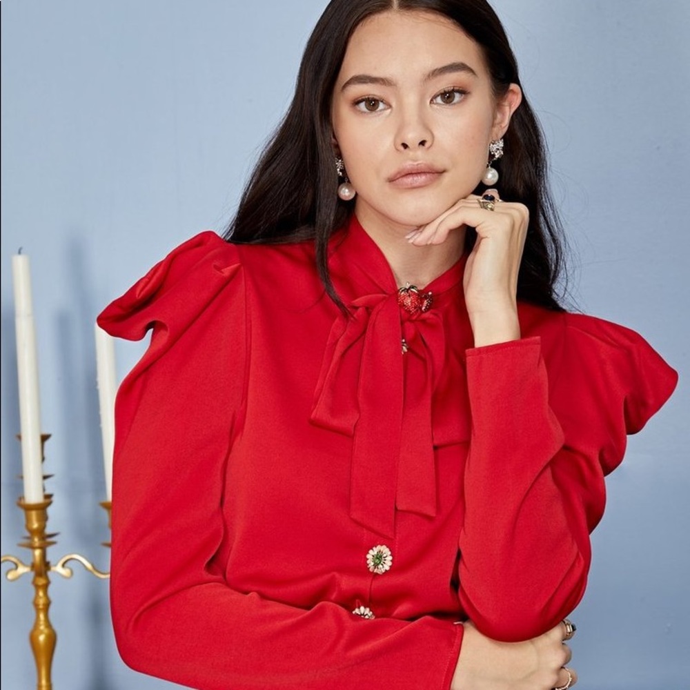 Sister Jane Crimson Bow Shirt